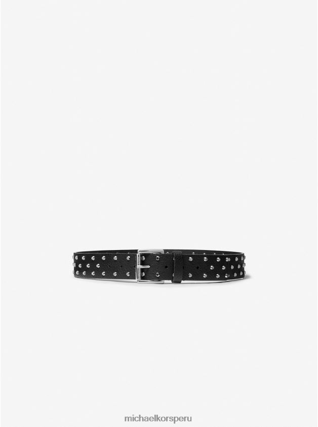 accesorios educacion fisica Michael Kors mujer cinturón boyfriend de piel sintética con tachuelas negro 8FX48V2707