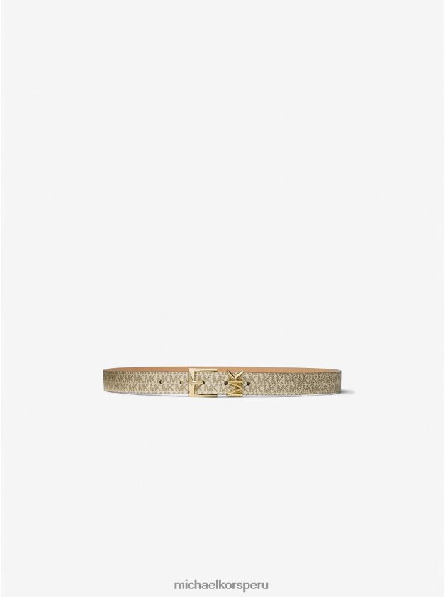 accesorios educacion fisica Michael Kors mujer cinturón metalizado con logo oro negro 8FX48V2712