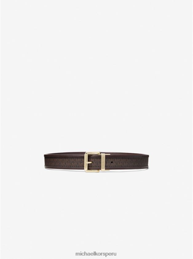 accesorios educacion fisica Michael Kors mujer logo reversible y cinturón de cuero marrón/chocolate 8FX48V2703