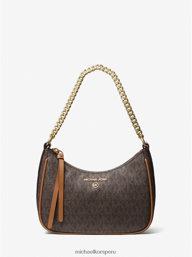 accesorios educacion fisica Michael Kors mujer Pochette con colgante Jet Set y logo pequeño brn/bellota 8FX48V1372