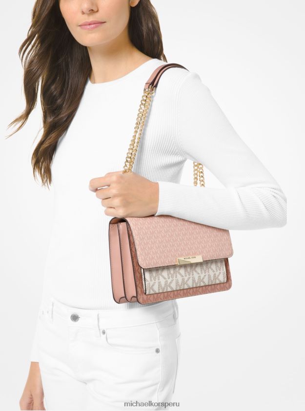 accesorios educacion fisica Michael Kors mujer bandolera jade grande con logo tricolor ballet multi 8FX48V1390