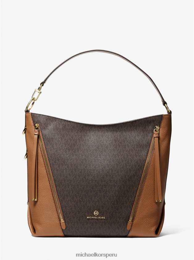 accesorios educacion fisica Michael Kors mujer bolso de hombro Brooklyn grande con logo brn/bellota 8FX48V1382