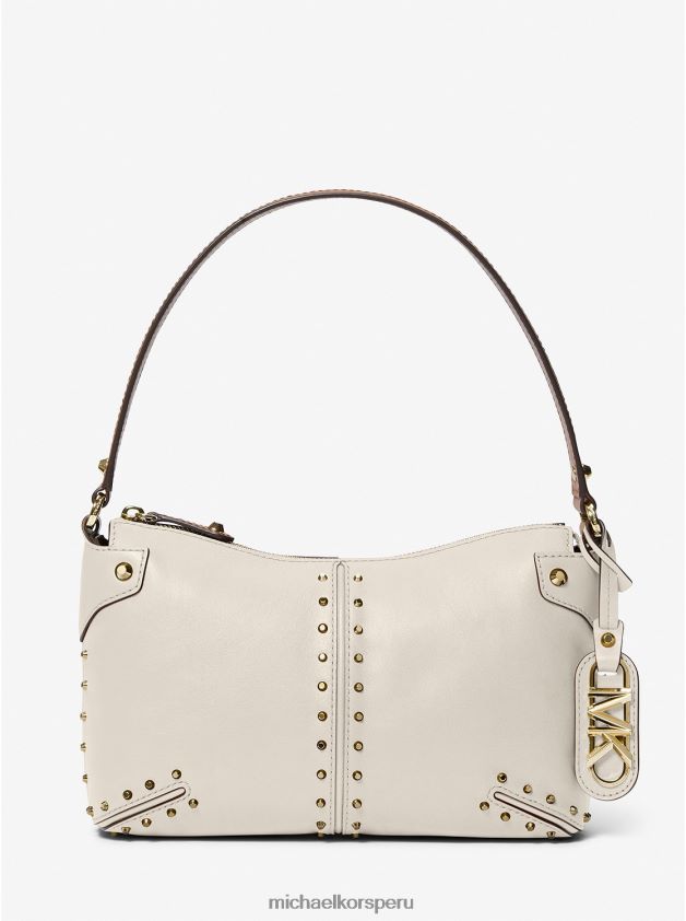 accesorios educacion fisica Michael Kors mujer bolso de hombro astor grande de piel con tachuelas crema ligera 8FX48V1290