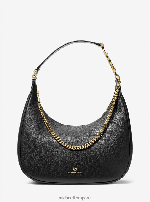 accesorios educacion fisica Michael Kors mujer bolso de hombro piper grande de piel granulada negro 8FX48V1293