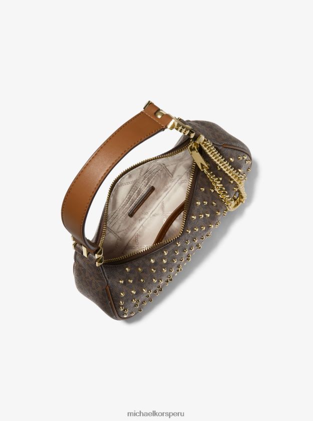 accesorios educacion fisica Michael Kors mujer bolso de hombro piper pequeño con logo y tachuelas brn/bellota 8FX48V1359