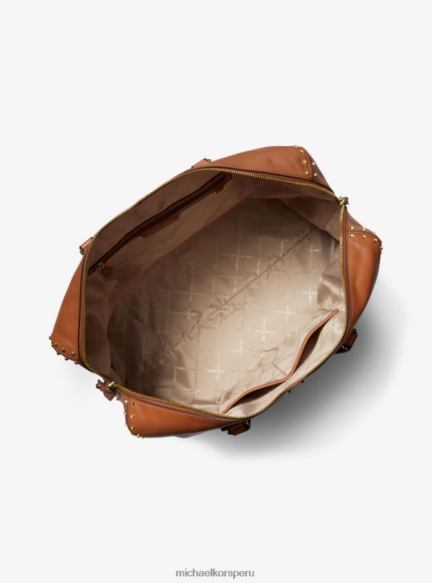 accesorios educacion fisica Michael Kors mujer bolso de fin de semana astor extragrande de piel con tachuelas equipaje 8FX48V1527
