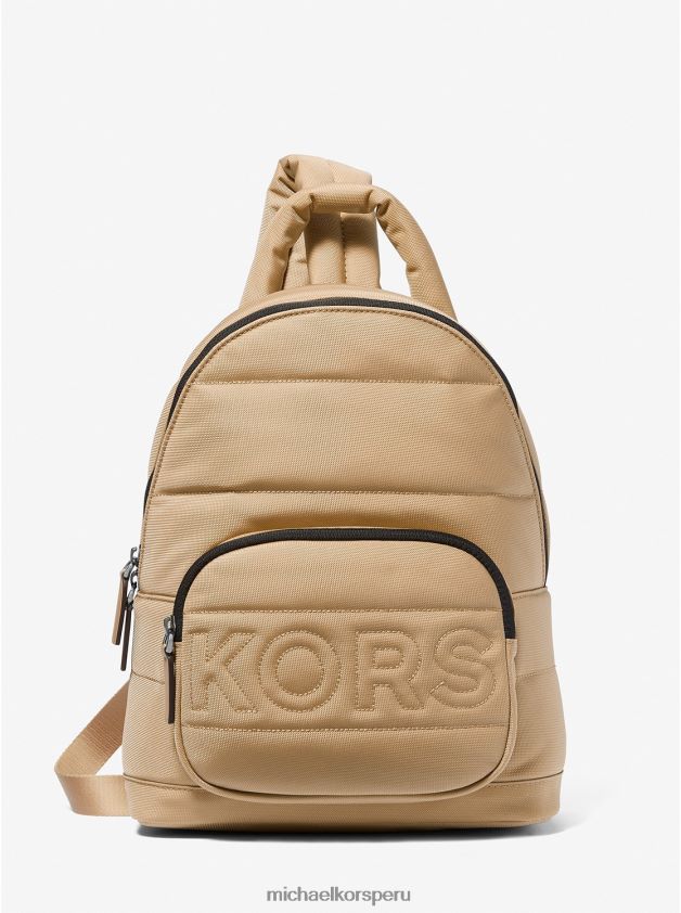 accesorios educacion fisica Michael Kors mujer Mochila Kent acolchada de nailon reciclado camello 8FX48V787