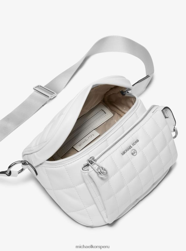 accesorios educacion fisica Michael Kors mujer Mochila Slater mediana de cuero acolchado Blanco óptico 8FX48V884