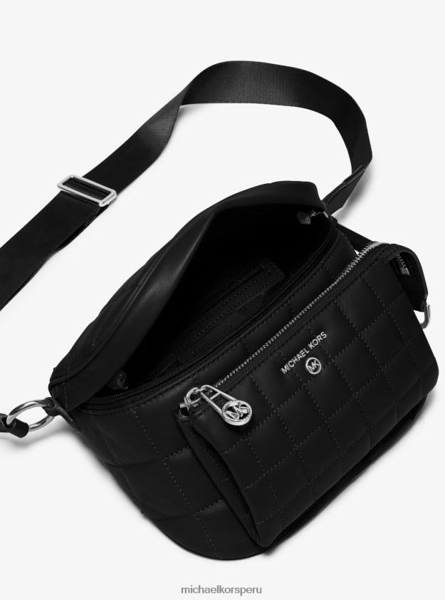 accesorios educacion fisica Michael Kors mujer Mochila Slater mediana de cuero acolchado negro 8FX48V886