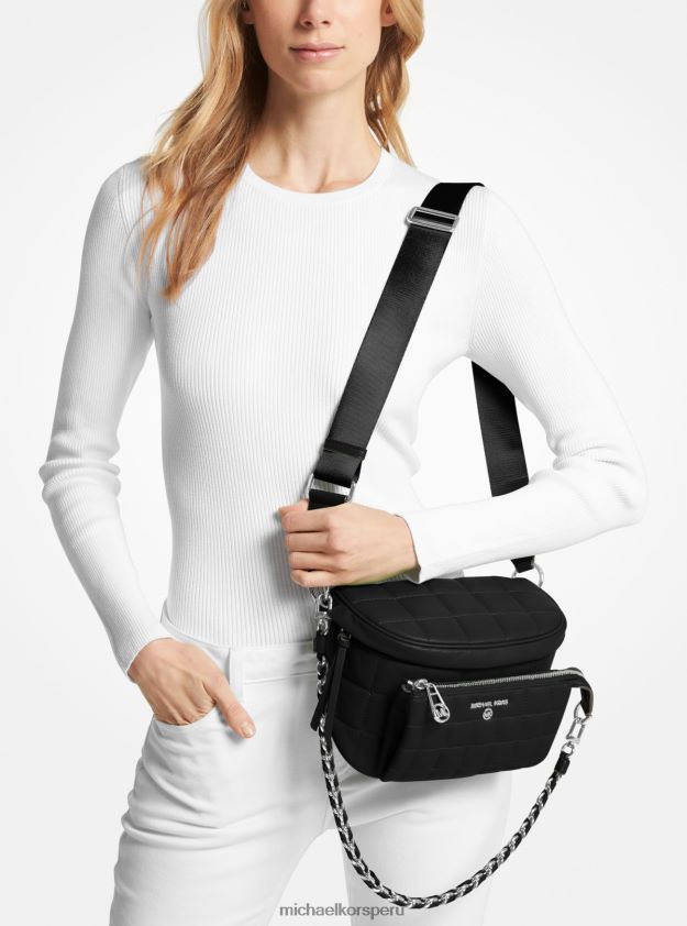 accesorios educacion fisica Michael Kors mujer Mochila Slater mediana de cuero acolchado negro 8FX48V886