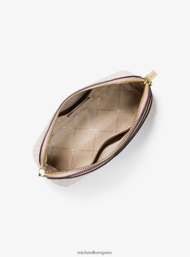 accesorios educacion fisica Michael Kors mujer bandolera Jet Set Travel mediana con cúpula y logo pwd blsh mlt 8FX48V773