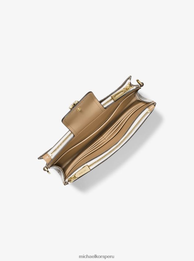 accesorios educacion fisica Michael Kors mujer bandolera Ruby pequeña con logo camello 8FX48V734