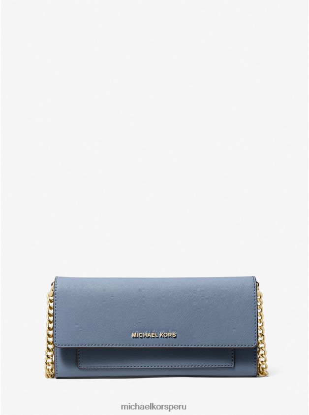 accesorios educacion fisica Michael Kors mujer bandolera convertible 2 en 1 mediana jet set de piel saffiano mezclilla 8FX48V731