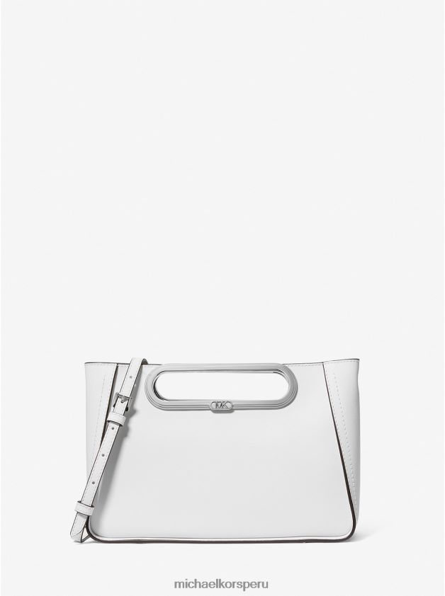 accesorios educacion fisica Michael Kors mujer bandolera convertible chelsea grande de piel saffiano Blanco óptico 8FX48V760