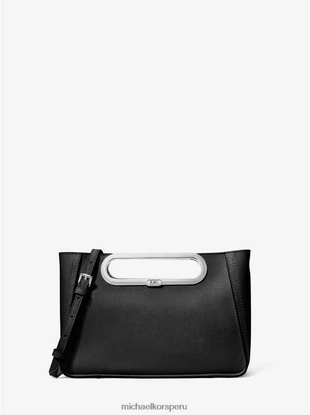 accesorios educacion fisica Michael Kors mujer bandolera convertible chelsea grande de piel saffiano negro 8FX48V761