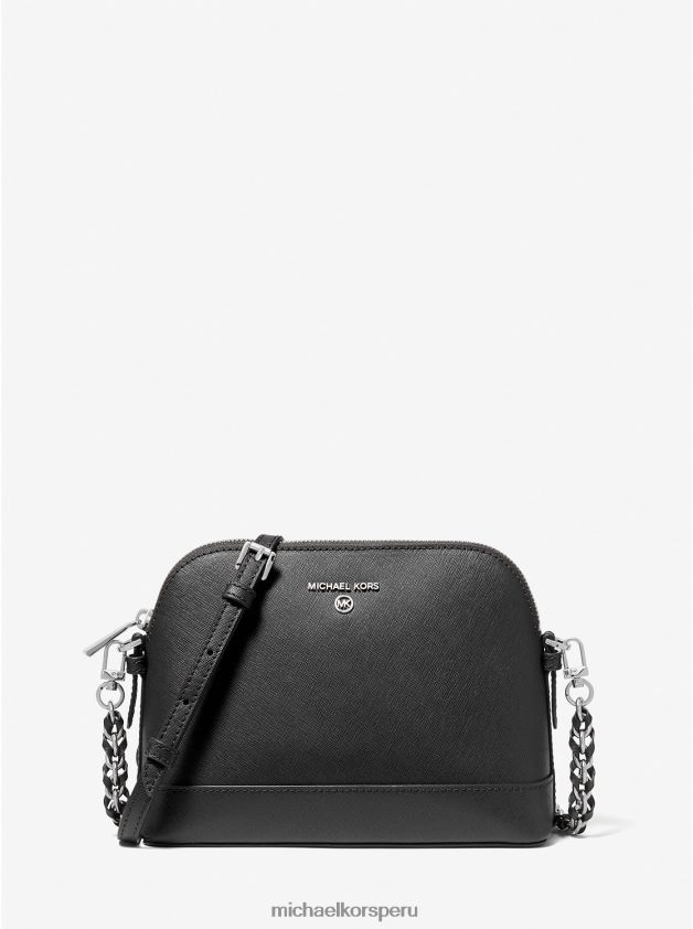 accesorios educacion fisica Michael Kors mujer bandolera grande con forma de cúpula de piel saffiano negro 8FX48V1013