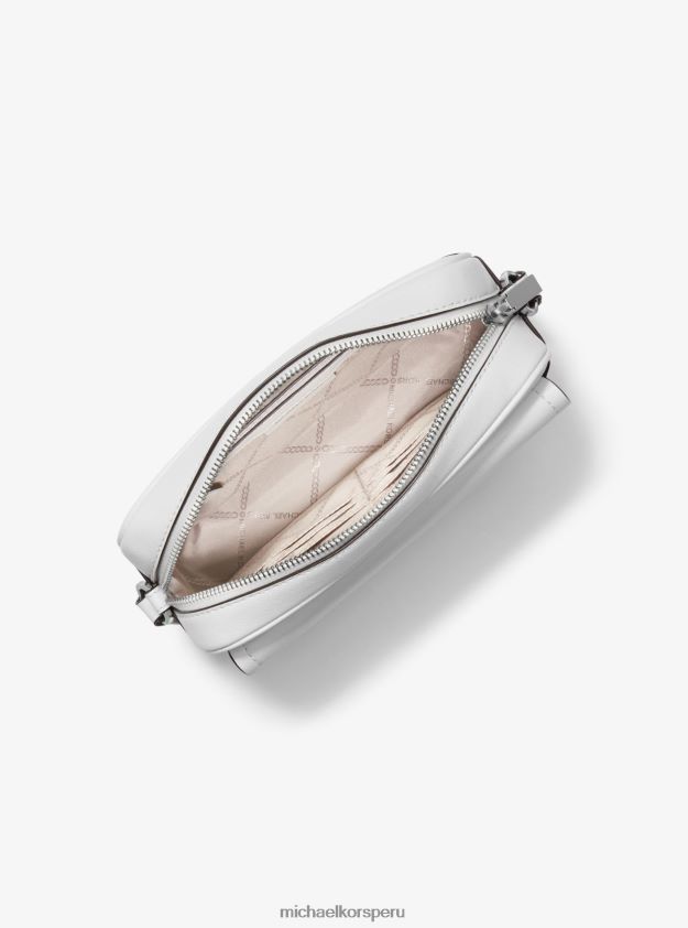 accesorios educacion fisica Michael Kors mujer bandolera parker mediana de piel Blanco óptico 8FX48V668