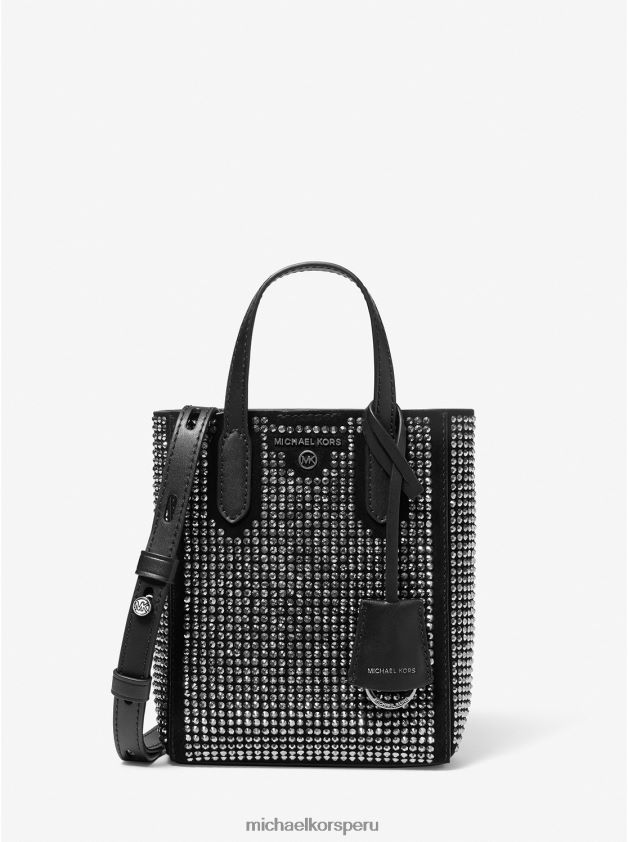 accesorios educacion fisica Michael Kors mujer bandolera sinclair extrapequeña de ante con adornos negro 8FX48V911