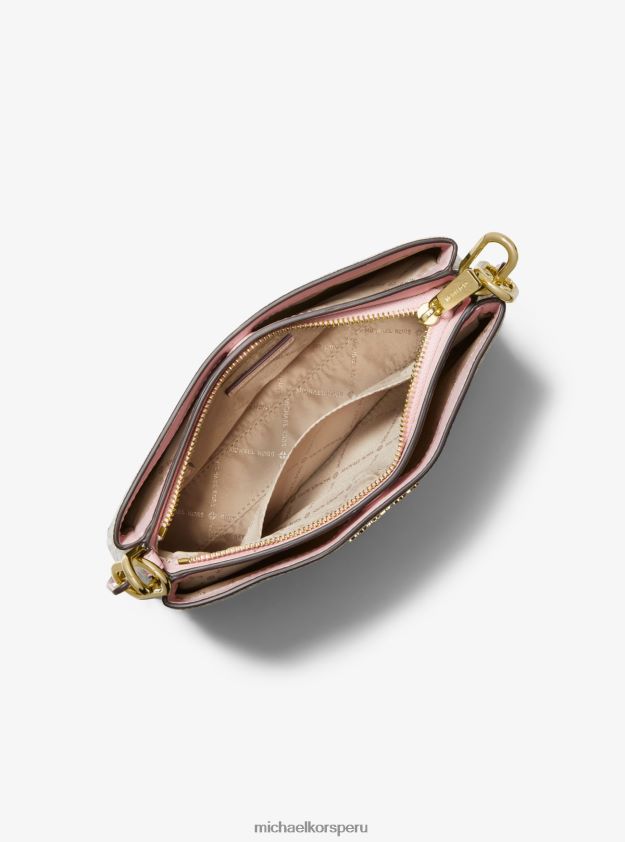 accesorios educacion fisica Michael Kors mujer bandolera trisha mediana con logo rubor en polvo oscuro 8FX48V770