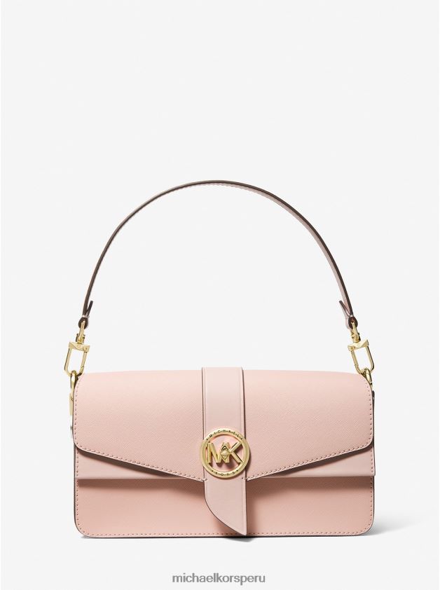 accesorios educacion fisica Michael Kors mujer bolso al hombro greenwich mediano de piel saffiano Rosa suave 8FX48V925