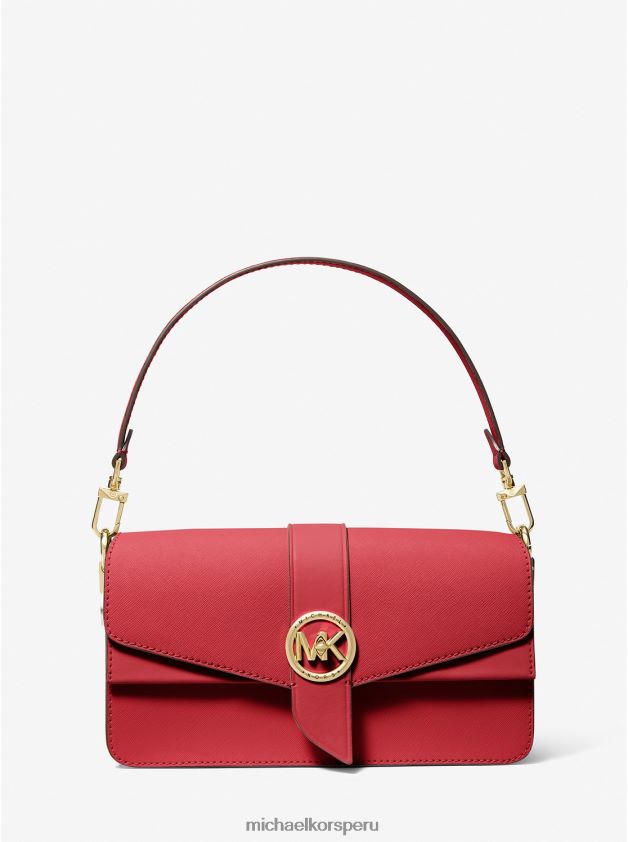 accesorios educacion fisica Michael Kors mujer bolso al hombro greenwich mediano de piel saffiano carmesí 8FX48V921