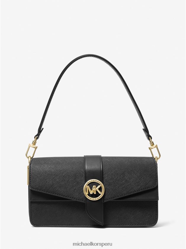 accesorios educacion fisica Michael Kors mujer bolso al hombro greenwich mediano de piel saffiano negro 8FX48V927