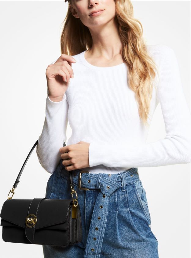 accesorios educacion fisica Michael Kors mujer bolso al hombro greenwich mediano de piel saffiano negro 8FX48V927