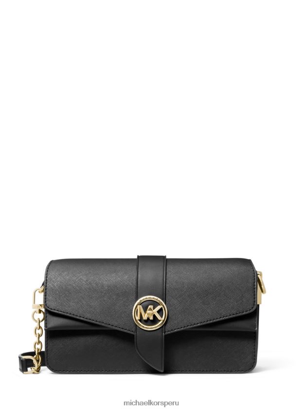 accesorios educacion fisica Michael Kors mujer bolso al hombro greenwich mediano de piel saffiano negro 8FX48V927