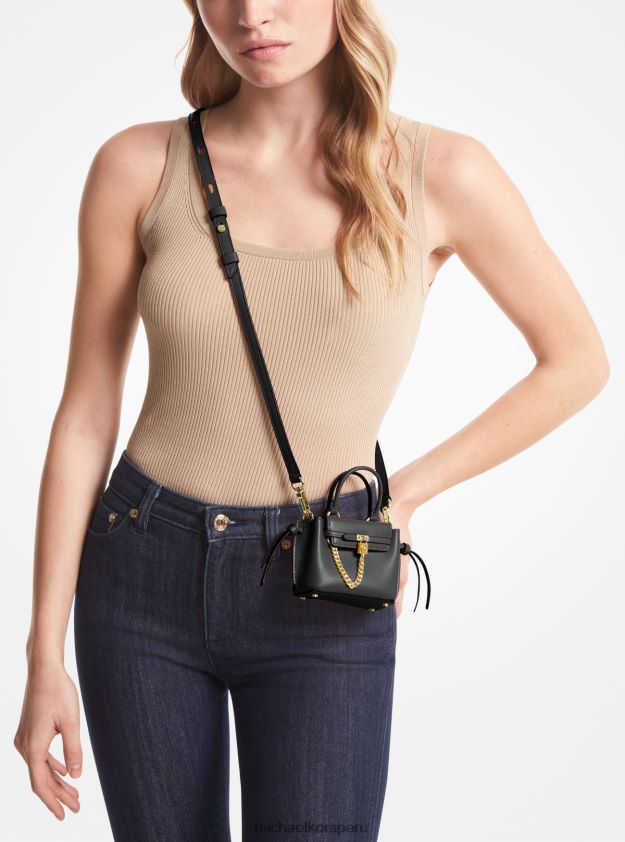accesorios educacion fisica Michael Kors mujer bolso bandolera hamilton Legacy de micropiel con cinturón negro 8FX48V659