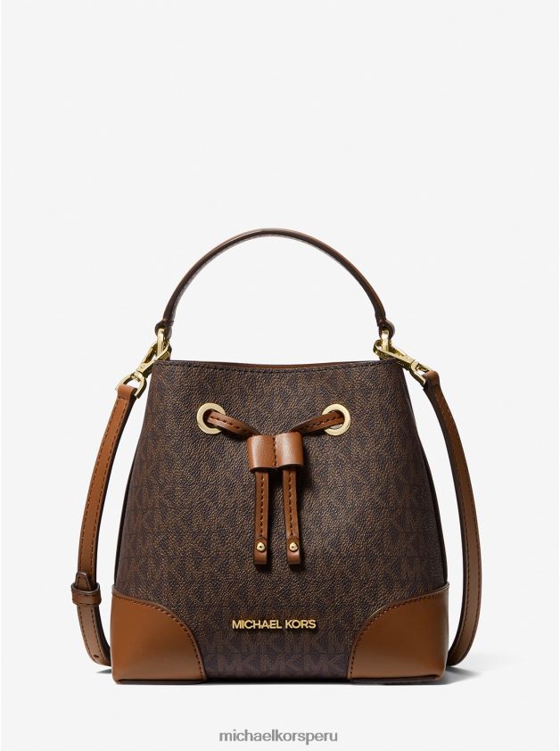 accesorios educacion fisica Michael Kors mujer bolso bombonera mercer pequeño con logo marrón 8FX48V914