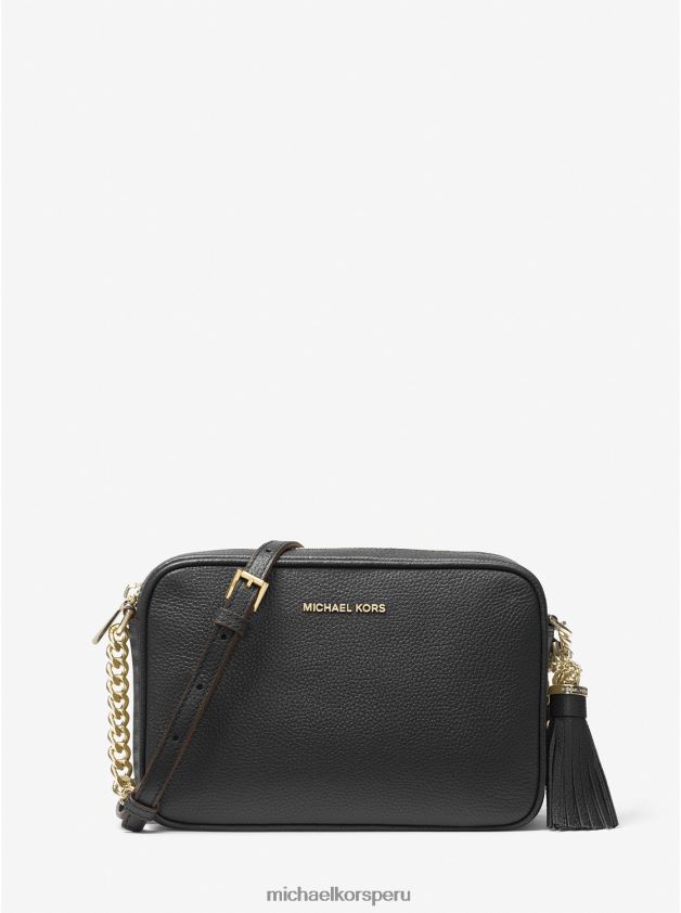 accesorios educacion fisica Michael Kors mujer bolso crossbody ginny de cuero negro 8FX48V642