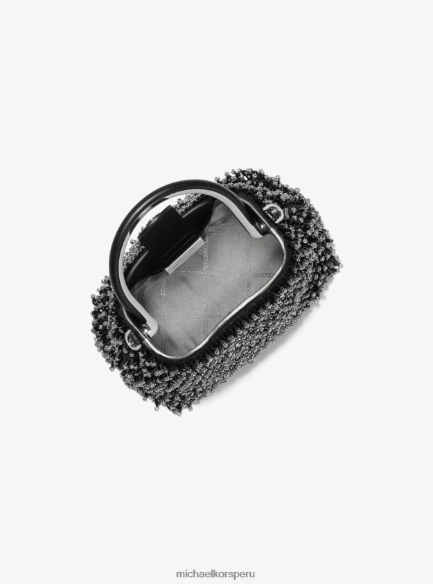 accesorios educacion fisica Michael Kors mujer bolso de hombro extrapequeño Rosie de ante con adornos de edición limitada negro 8FX48V783