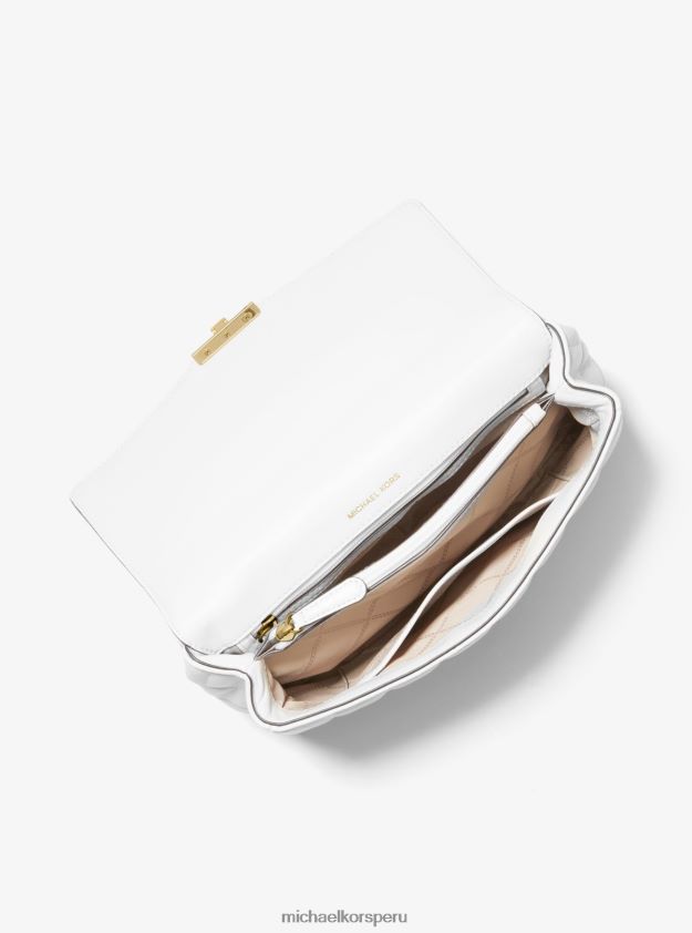 accesorios educacion fisica Michael Kors mujer bolso de hombro soho extragrande de piel acolchada Blanco óptico 8FX48V995
