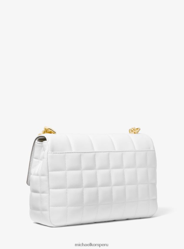 accesorios educacion fisica Michael Kors mujer bolso de hombro soho extragrande de piel acolchada Blanco óptico 8FX48V995