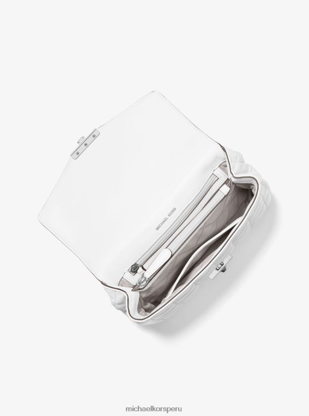 accesorios educacion fisica Michael Kors mujer bolso de hombro soho grande de piel acolchada Blanco óptico 8FX48V769
