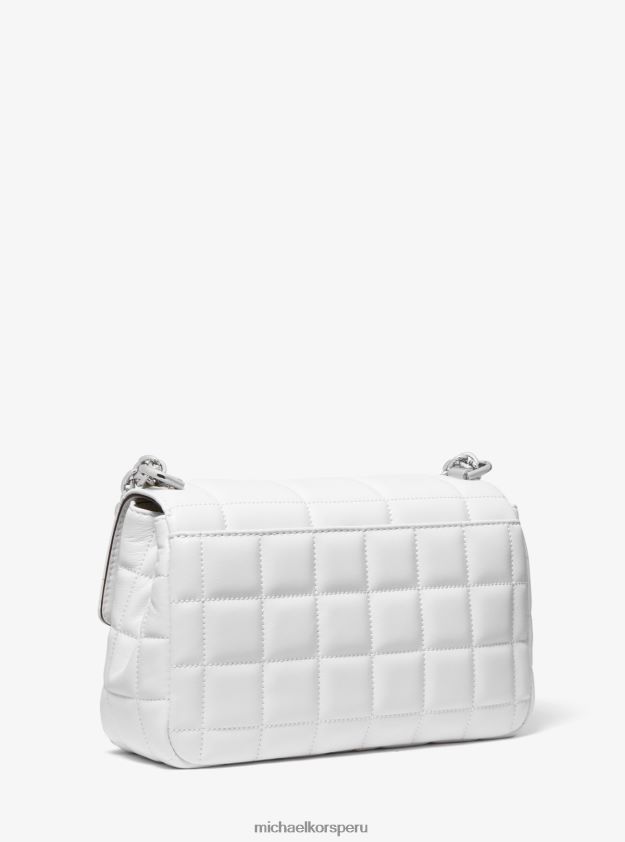 accesorios educacion fisica Michael Kors mujer bolso de hombro soho grande de piel acolchada Blanco óptico 8FX48V769