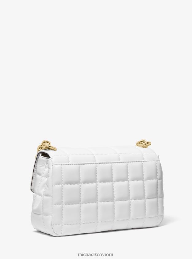 accesorios educacion fisica Michael Kors mujer bolso de hombro soho grande de piel acolchada Blanco óptico 8FX48V994