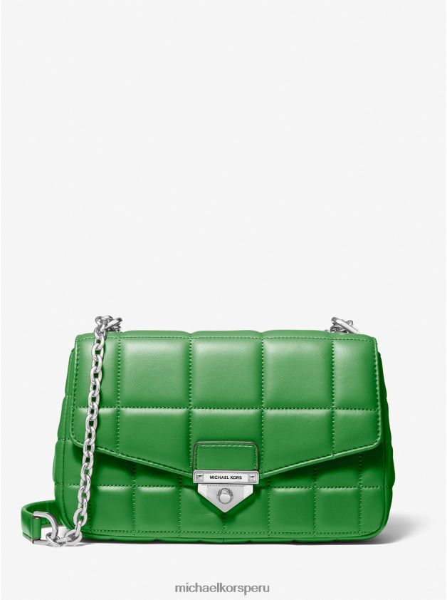 accesorios educacion fisica Michael Kors mujer bolso de hombro soho grande de piel acolchada verde palma 8FX48V768