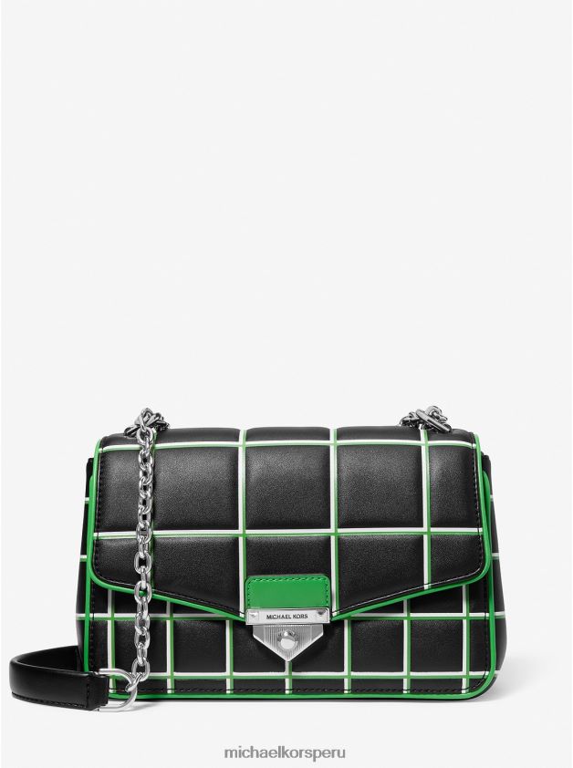 accesorios educacion fisica Michael Kors mujer bolso de hombro soho grande de piel sintética acolchado con ribetes en contraste palma múltiple 8FX48V826