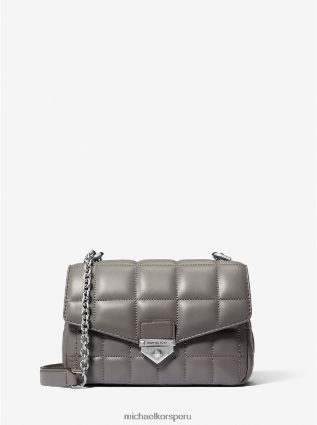 accesorios educacion fisica Michael Kors mujer bolso de hombro soho pequeño de piel acolchada cuero gris 8FX48V765