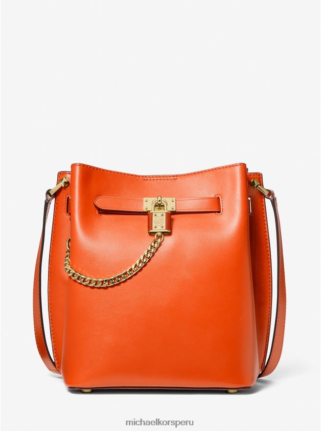 accesorios educacion fisica Michael Kors mujer bolso mensajero hamilton Legacy mediano de piel naranja optico 8FX48V686
