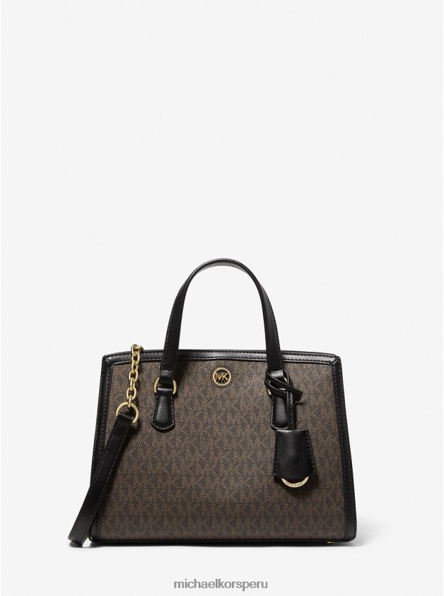 accesorios educacion fisica Michael Kors mujer bolso messenger chantal pequeño con logo marrón/negro 8FX48V922