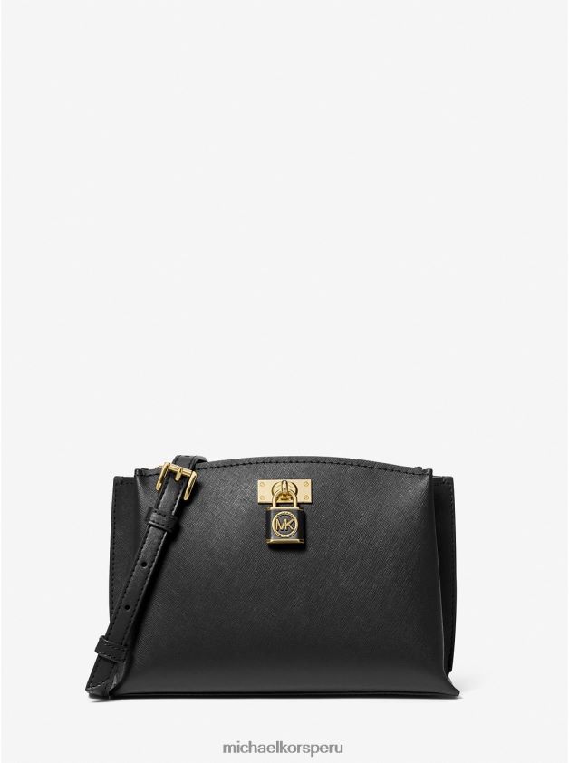 accesorios educacion fisica Michael Kors mujer bolso messenger rubí mediano de piel saffiano negro 8FX48V730