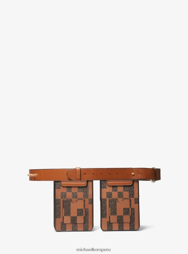 accesorios educacion fisica Michael Kors mujer bolso multibolso ashya x saga de piel y firma marrón múltiple 8FX48V940