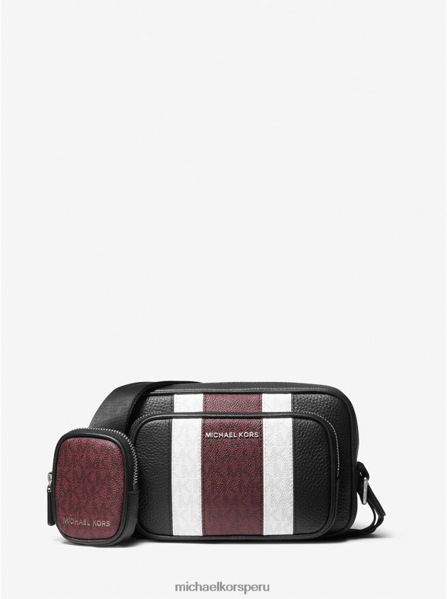 accesorios educacion fisica Michael Kors mujer bolso para cámara Hudson de cuero y logo con estuche merlot 8FX48V953