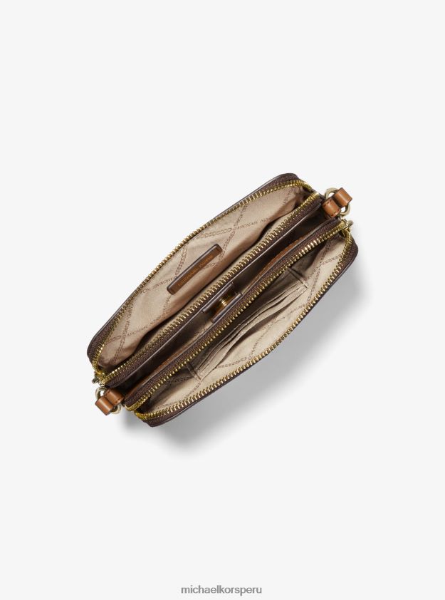 accesorios educacion fisica Michael Kors mujer bolso para cámara jet set con logo pequeño y doble cremallera brn/bellota 8FX48V712