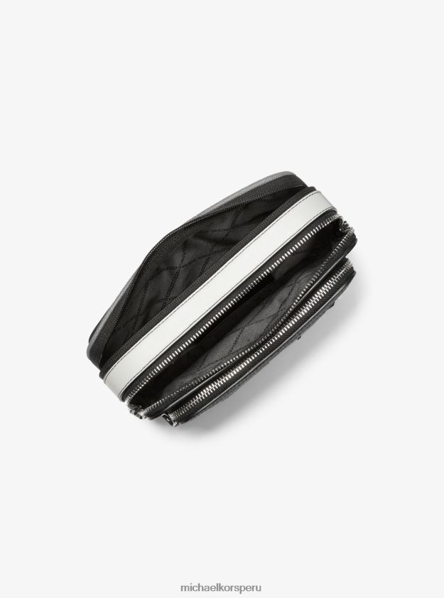 accesorios educacion fisica Michael Kors mujer mochila Hudson con rayas y logo aluminio 8FX48V803