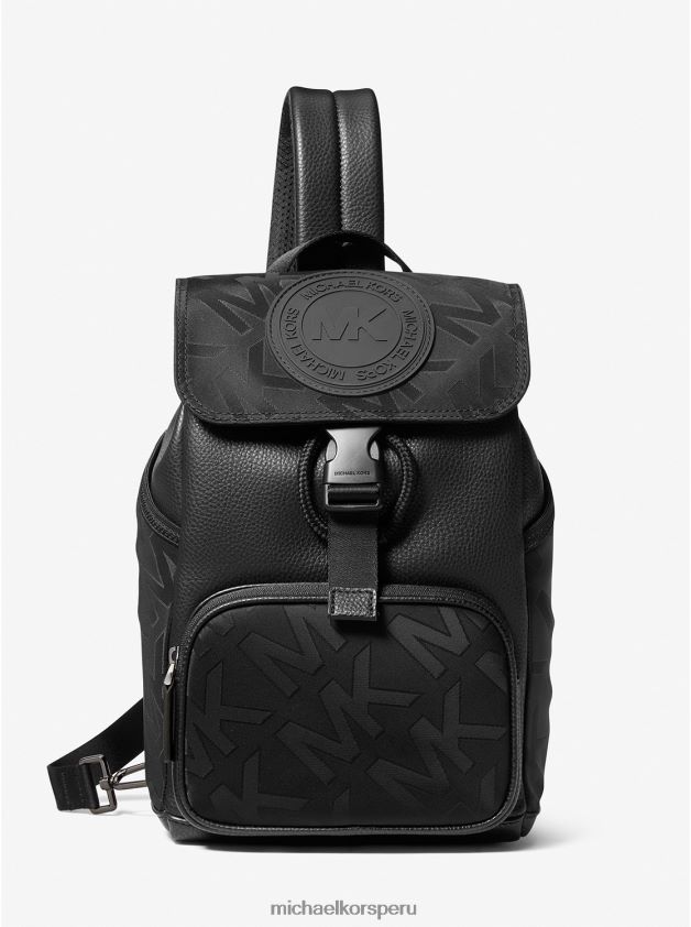accesorios educacion fisica Michael Kors mujer mochila kent de nailon con logo jacquard negro 8FX48V793