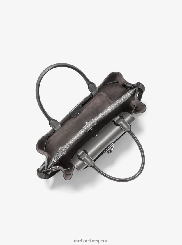 accesorios educacion fisica Michael Kors mujer bolso satchel hamilton Legacy pequeño de piel con cinturón cuero gris 8FX48V1504