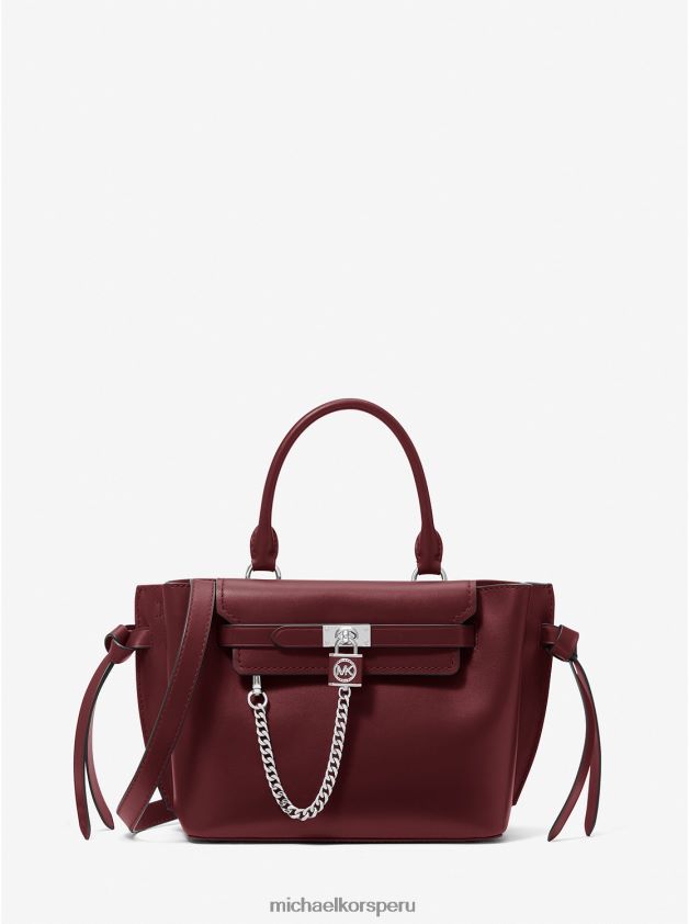 accesorios educacion fisica Michael Kors mujer bolso satchel hamilton Legacy pequeño de piel con cinturón merlot 8FX48V1505
